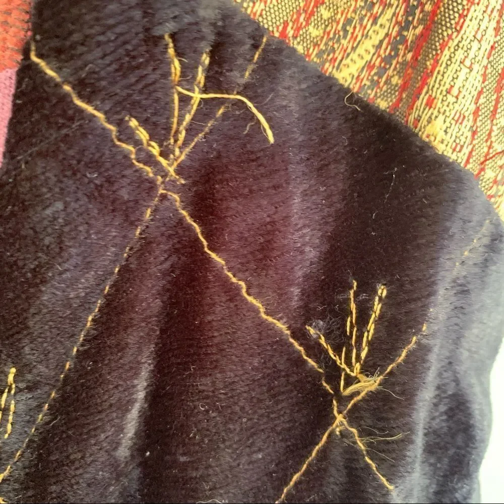 Vintage Liz & Me mixed media tapestry mandarin collar jacket